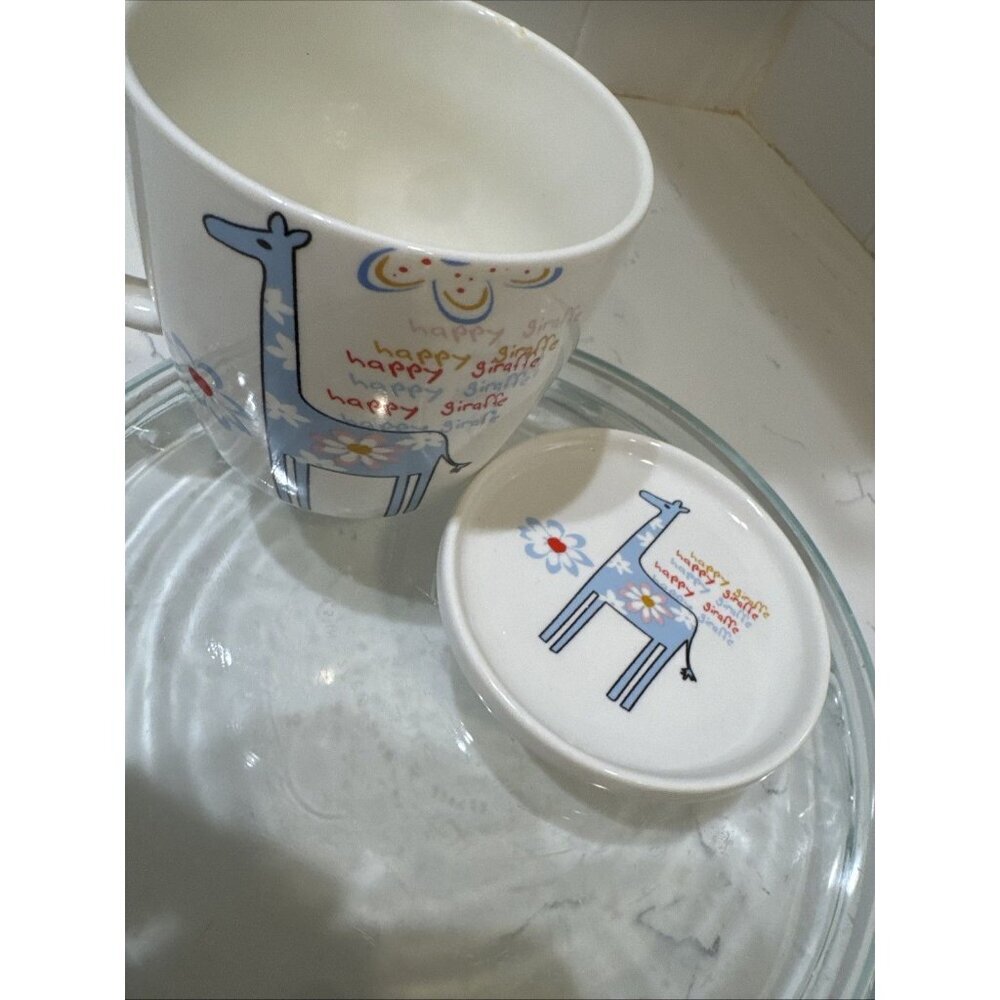 Happy Giraffe Coffee Mug With Lid/ Top Made in China - Picture 9 of 14